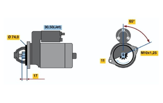 Startmotor R70-M2512V(R) Bosch