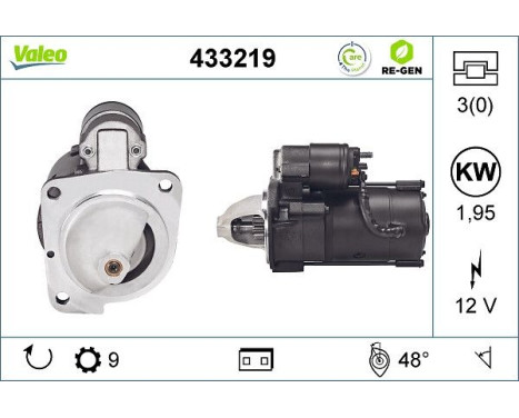 Startmotor REMANUFACTURED PREMIUM 433219 Valeo, bild 3