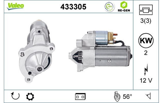 Startmotor REMANUFACTURED PREMIUM 433305 Valeo, bild 2