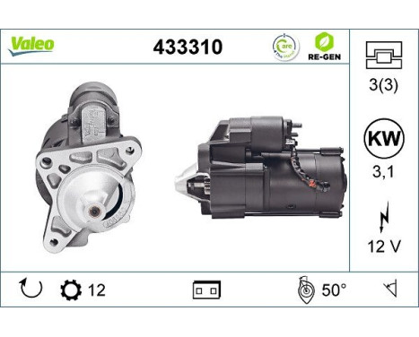Startmotor REMANUFACTURED PREMIUM 433310 Valeo, bild 2