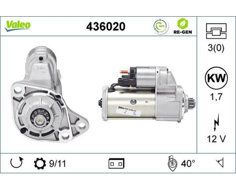 Startmotor REMANUFACTURED PREMIUM 436020 Valeo, bild 5