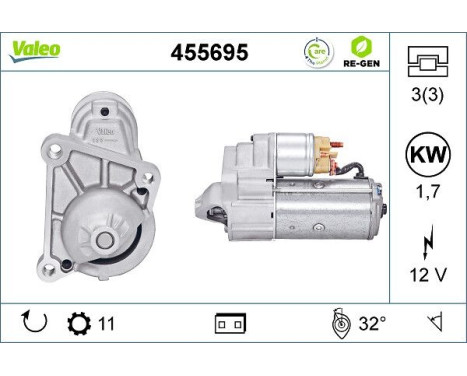 Startmotor REMANUFACTURED PREMIUM 455695 Valeo, bild 2