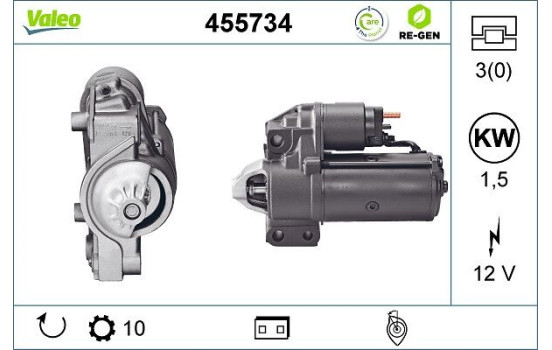 Startmotor REMANUFACTURED PREMIUM 455734 Valeo, bild 2