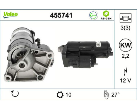 Startmotor REMANUFACTURED PREMIUM 455741 Valeo, bild 2