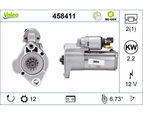 Startmotor REMANUFACTURED PREMIUM 458411 Valeo, bild 2