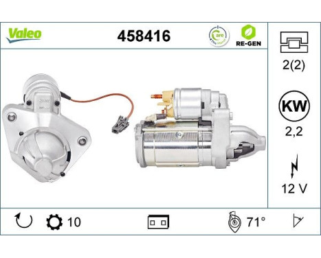 Startmotor REMANUFACTURED PREMIUM 458416 Valeo, bild 2