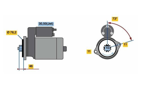 Startmotor RF70-M2512V(L) Bosch, bild 5