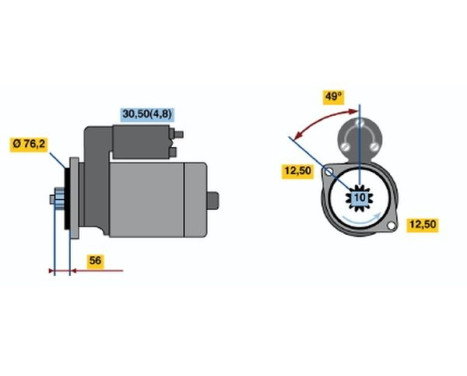 Startmotor RF70-S2512V(L) Bosch, bild 5