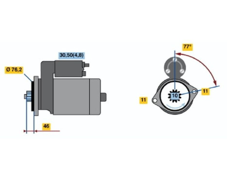 Startmotor RF74-E2512V(L) Bosch, bild 5