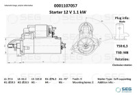 Startmotor Ruggerini 1,1 kw