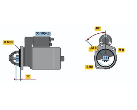 Startmotor S74-L12V(R) Bosch, bild 5