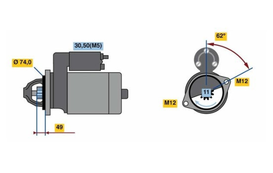 Startmotor S74-L12V(R) Bosch, bild 5