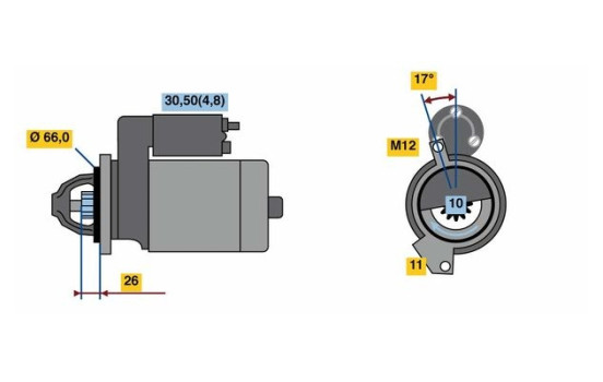 Startmotor S78-M12V(R) Bosch