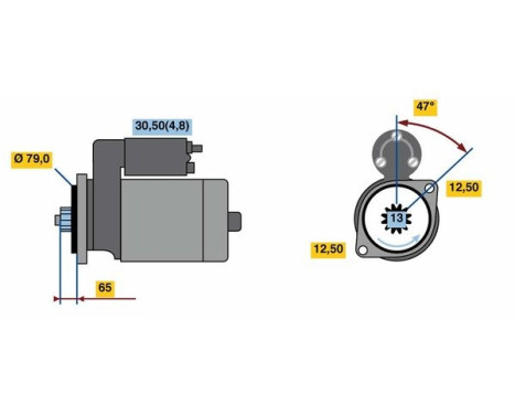 Startmotor SF74-L12V(L) Bosch, bild 5