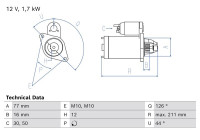 Startmotor / Startmotor 0 986 026 290 Bosch