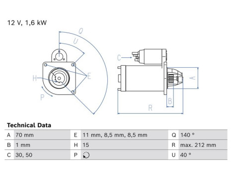 Startmotor / Startmotor 0 986 026 530 Bosch