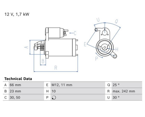 Startmotor / Startmotor 0 986 026 660 Bosch