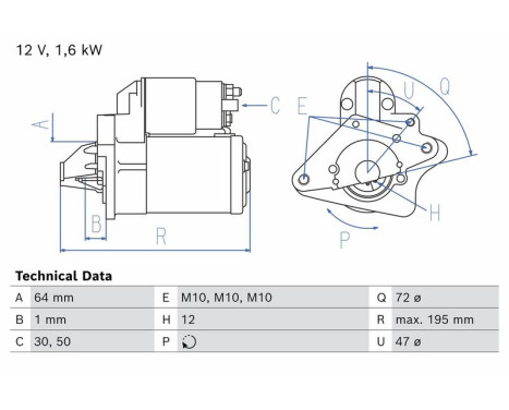 Startmotor / Startmotor 0 986 026 840 Bosch