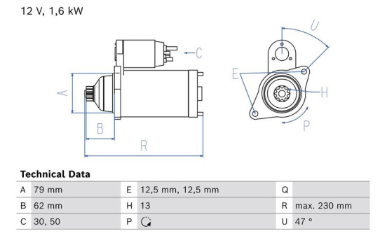 Startmotor / Startmotor 0 986 026 970 Bosch