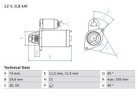Startmotor / Startmotor 1283 Bosch