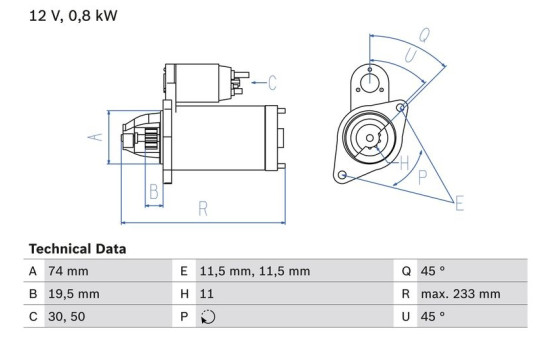 Startmotor / Startmotor 1283 Bosch