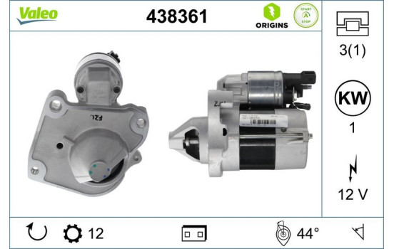 Startmotor / Startmotor 438361 Valeo