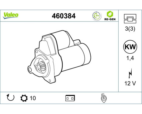 Startmotor / Startmotor 460384 Valeo, bild 2
