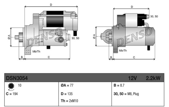 Startmotor / Startmotor DSN3054 Denso, bild 3