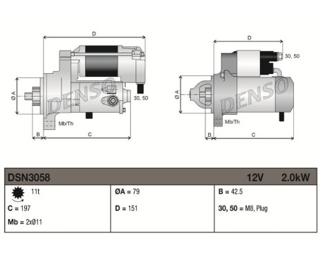Startmotor / Startmotor DSN3058 Denso