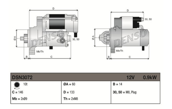Startmotor / Startmotor DSN3072 Denso