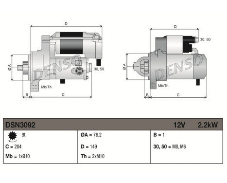Startmotor / Startmotor DSN3092 Denso