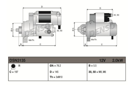 Startmotor / Startmotor DSN3135 Denso