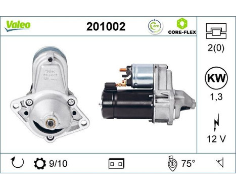 Startmotor VALEO CORE-FLEX 201002, bild 2