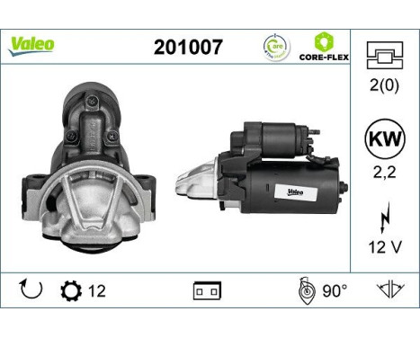 Startmotor VALEO CORE-FLEX 201007, bild 2