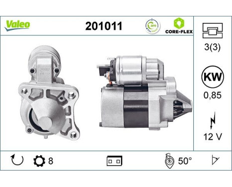 Startmotor VALEO CORE-FLEX 201011, bild 2