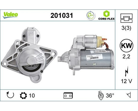 Startmotor VALEO CORE-FLEX 201031, bild 2