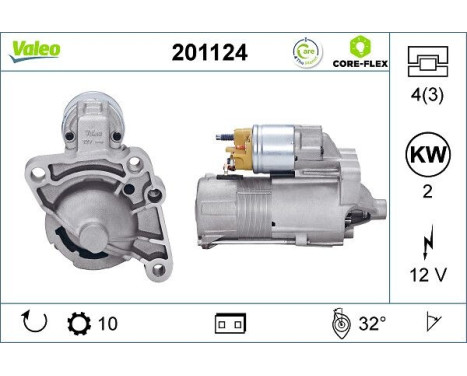 Startmotor VALEO CORE-FLEX 201124, bild 2