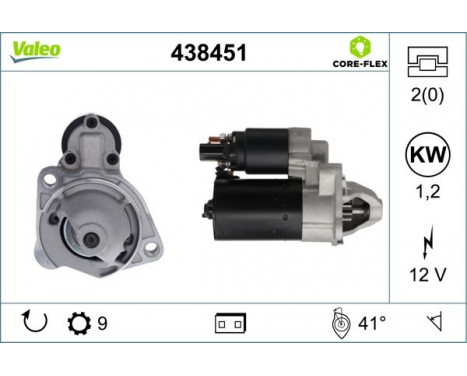 Startmotor VALEO CORE-FLEX 438451