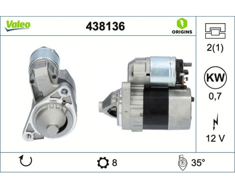 Startmotor VALEO ORIGINS NEW 438136