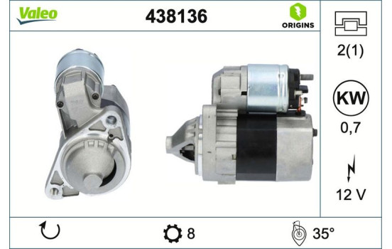 Startmotor VALEO ORIGINS NEW 438136