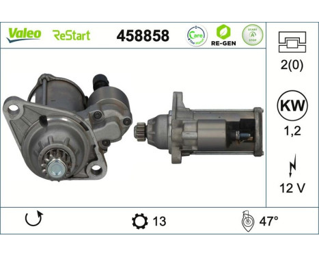 Startmotor VALEO RE-GEN REMANUFACTURED STOP&START 458858, bild 2