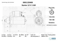 Startmotor Volkswagen 1,0 kw