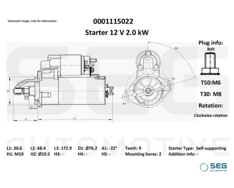 Startmotor Volkswagen 1,7 kW, bild 2
