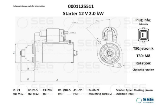 Startmotor Volkswagen 2,0 kw, bild 6