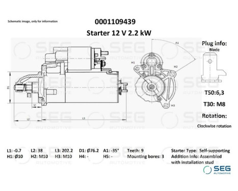 Startmotor Volvo 2,2 kw