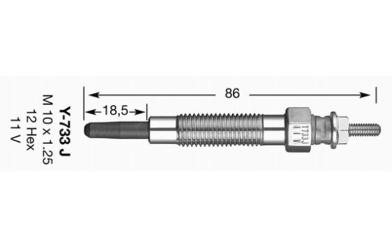 Glödstift D-Power Y-733J NGK, bild 2