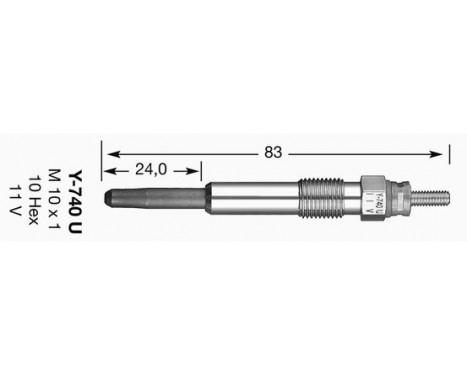 Glödstift D-Power Y-740U NGK, bild 2