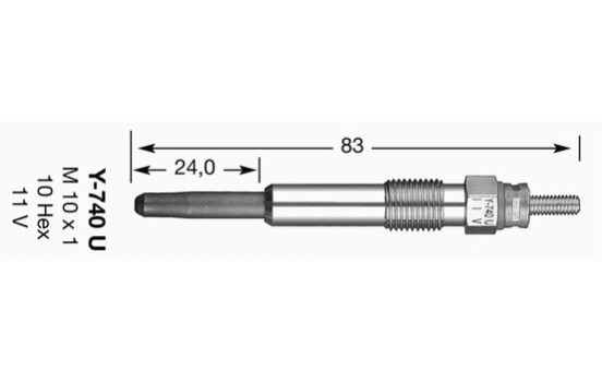 Glödstift D-Power Y-740U NGK, bild 2