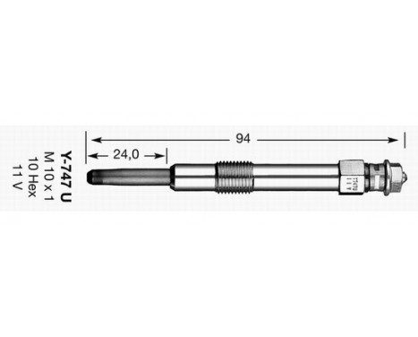 Glödstift D-Power Y-747U NGK, bild 2