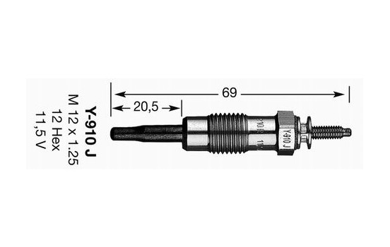 Glödstift D-Power Y-910J NGK, bild 2